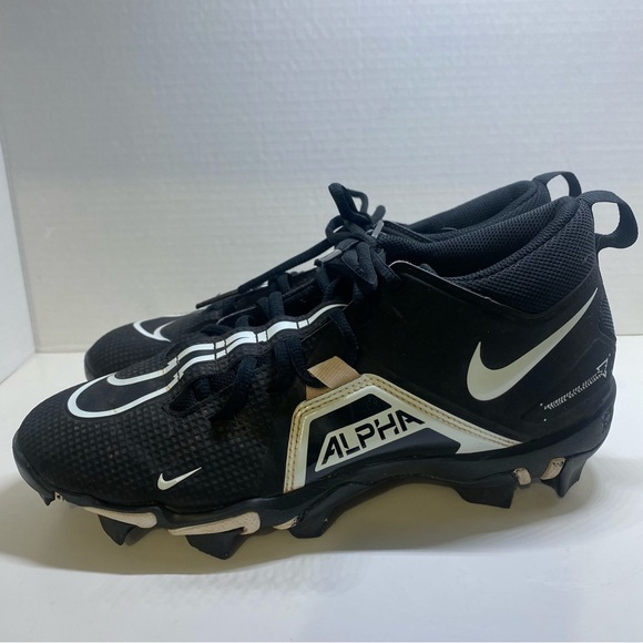 Nike Alpha Fast Flex Size 8.5 Black White Football Cleats - Picture 4 of 9